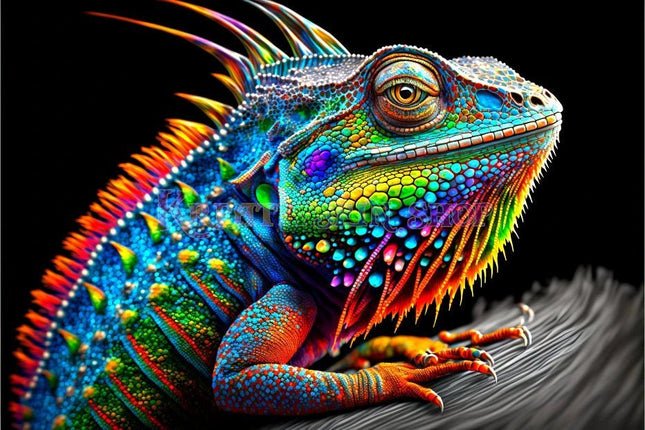 Bunter Leguan - Malen nach Zahlen - Kreativsein.shop