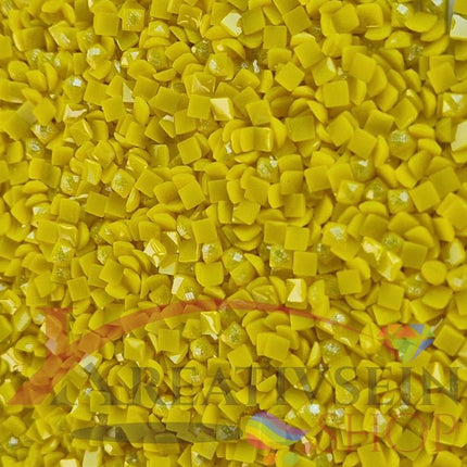 DMC 307 Lemon - eckige Steine - Fairy Dust - Diamond Painting - Kreativsein.shop