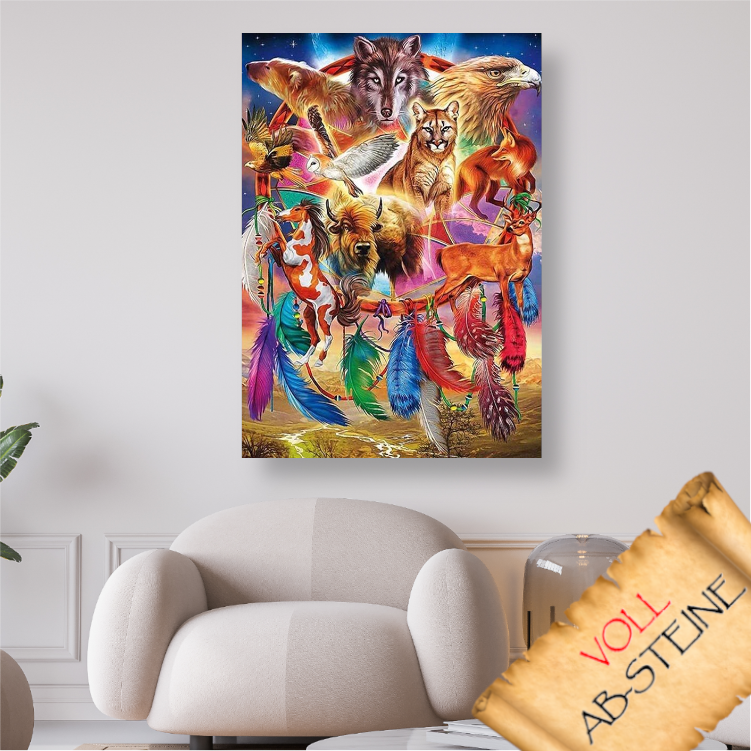 Traumfänger Wildtiere - Voll AB 5D DIY Diamond Painting - Diamond Painting Shop - Schweiz