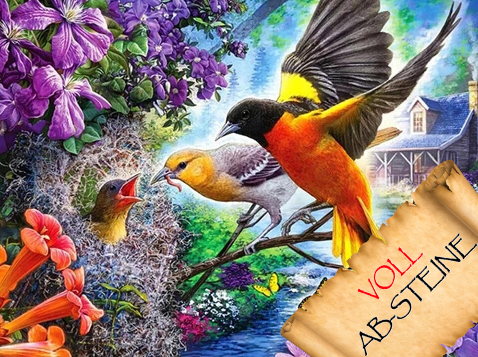 Vögel und Schmetterlinge - Voll AB 5D DIY Diamond Painting - Diamond Painting Shop - Schweiz