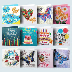12 x Geburtstags- und Grusskarten - Diamond Painting - Kreativsein.shop