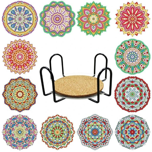 12 x Mandala Untersetzer - Diamond Painting - Kreativsein.shop