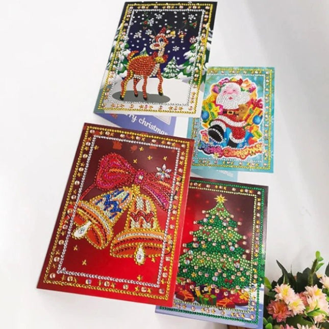 4 x Grusskarten Merry Christmas - Diamond Painting - Kreativsein.shop