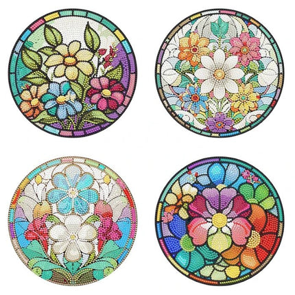 4 x Tischset gross Blumen - Diamond Painting - Kreativsein.shop