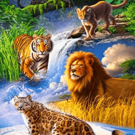 5 Raubkatzen - 5D DIY Diamond Painting - Kreativsein.shop