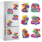 6 x bunte Drachen Magnet - Diamond Painting - Kreativsein.shop