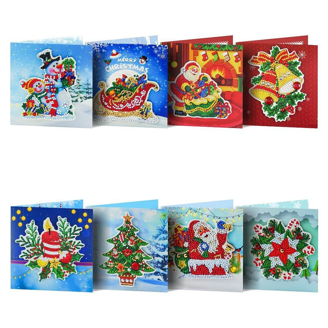 8 x Karten Weihnachten - Diamond Painting - Kreativsein.shop