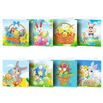 8 x Osterkarten "Frohe Ostern" - Diamond Painting - Kreativsein.shop