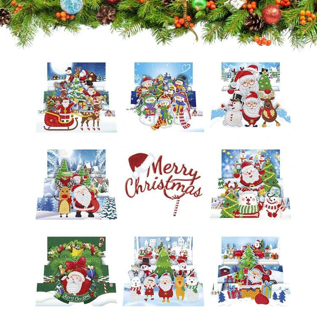 8 x Weihnachtskarten - Diamond Painting - Kreativsein.shop