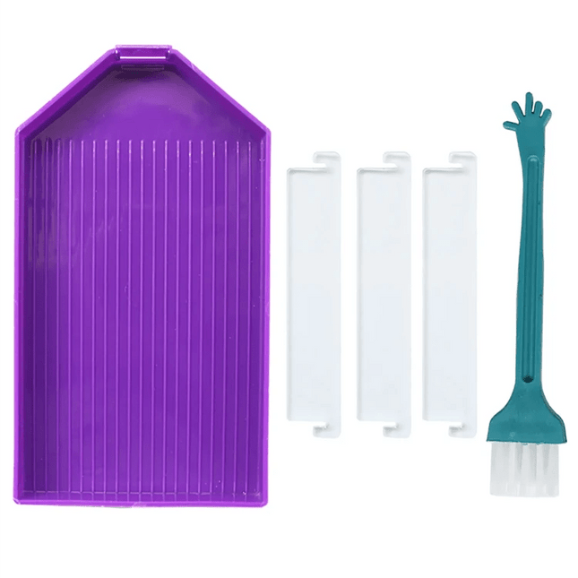 Ablageschiffchen mit 3 Abtrennungen und Pinsel - Diamond Painting - Kreativsein.shop