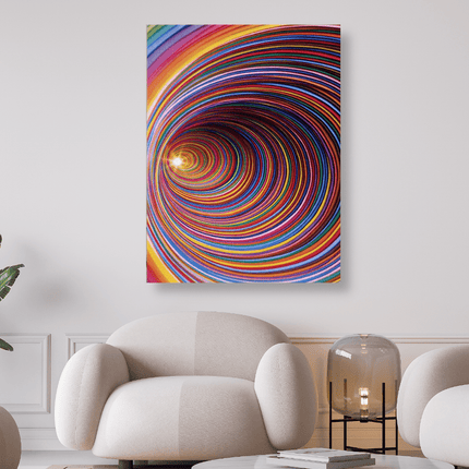 Abstrakte bunte Spirale mit hellem Licht am Ende - Diamond Painting - Kreativsein.shop