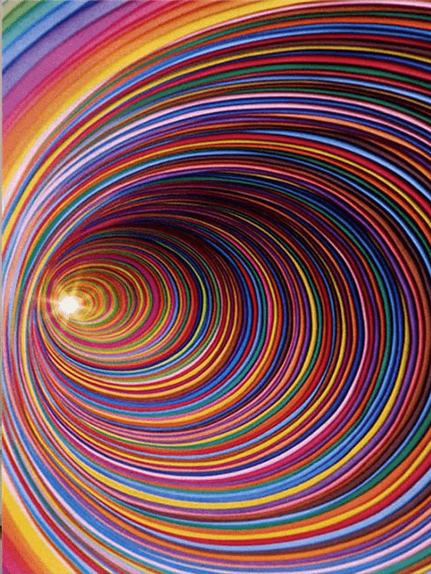 Abstrakte bunte Spirale mit hellem Licht am Ende - Diamond Painting - Kreativsein.shop