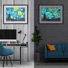 Abstrakte Landschaft - Glow in the Dark Diamond Painting - Kreativsein.shop