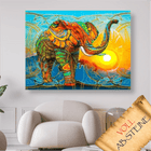 Abstrakter Elefant im Sonnenuntergang - Voll AB 5D DIY Diamond Painting - Kreativsein.shop