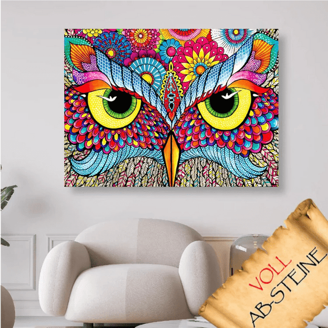 Abstraktes Eulengesicht - Voll AB 5D DIY Diamond Painting - Kreativsein.shop