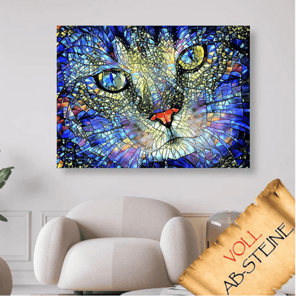 Abstraktes Katzengesicht - Voll AB 5D DIY Diamond Painting - Kreativsein.shop