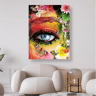 Auge im buntem Gesicht mit Schmetterlingen und Blumen - 5D DIY Diamond Painting - Kreativsein.shop