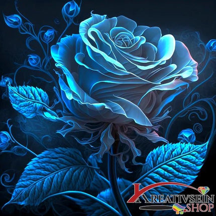 Blaue Rosenblüte - 5D DIY Diamond Painting - Kreativsein.shop