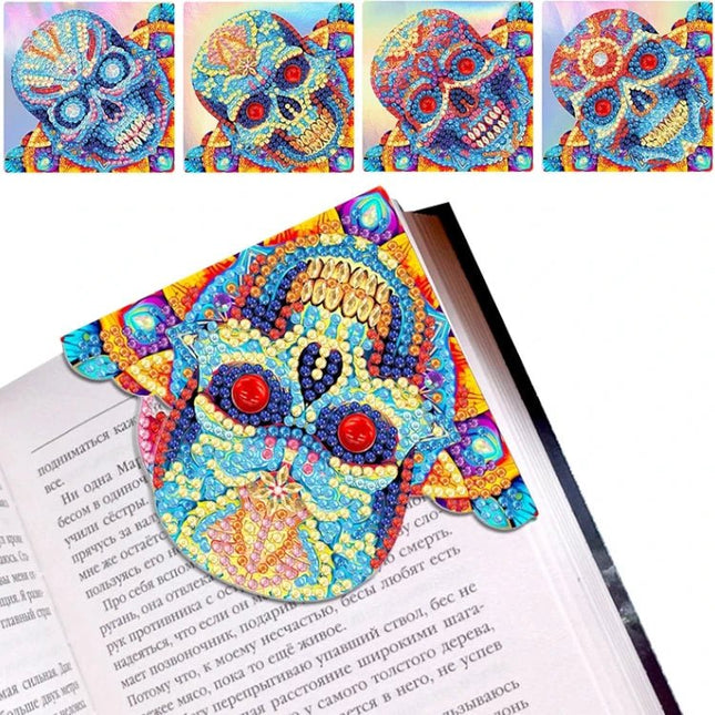 Buchzeichen 4Stk. Totenkopf - Diamond Painting - Kreativsein.shop