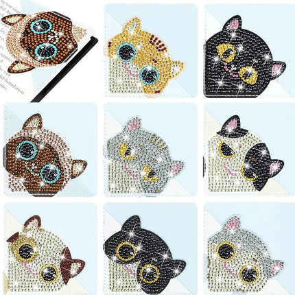 Buchzeichen 8Stk. Katze - Diamond Painting - Kreativsein.shop