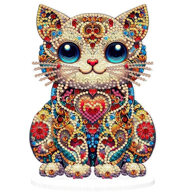 bunte Katze Aufsteller - Diamond Painting - Kreativsein.shop