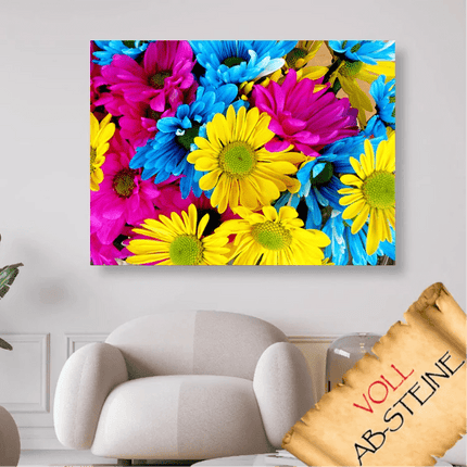 Bunte Margeriten - Voll AB 5D DIY Diamond Painting - Kreativsein.shop