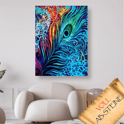 Bunte Pfauenfeder - Voll AB 5D DIY Diamond Painting - Kreativsein.shop