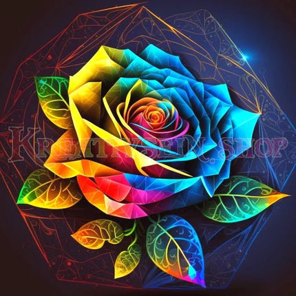 Bunte Rosenblüte - 5D DIY Diamond Painting - Kreativsein.shop