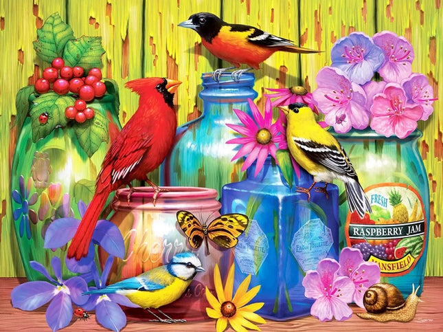 Bunte Vogelwelt und Blumen - Voll AB 5D DIY Diamond Painting - Kreativsein.shop