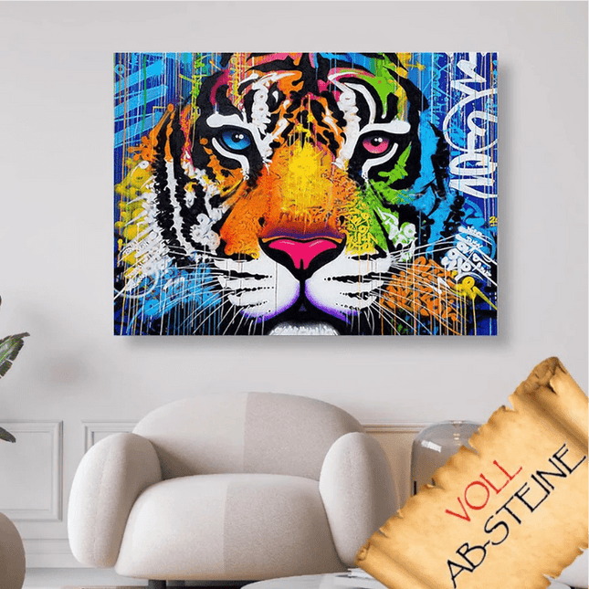 Bunter abstrakter Tigerkopf - Voll AB 5D DIY Diamond Painting - Kreativsein.shop