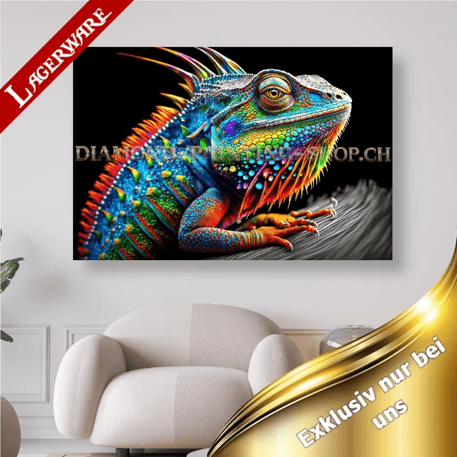 Bunter Leguan LA - 5D DIY Diamond Painting - Kreativsein.shop