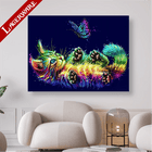 Buntes Kätzchen mit Schmetterling LA - 5D DIY Diamond Painting - Kreativsein.shop