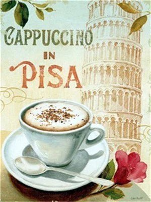 Cappuccino in Pisa 30x40cm - 5D DIY Diamond Painting - Kreativsein.shop