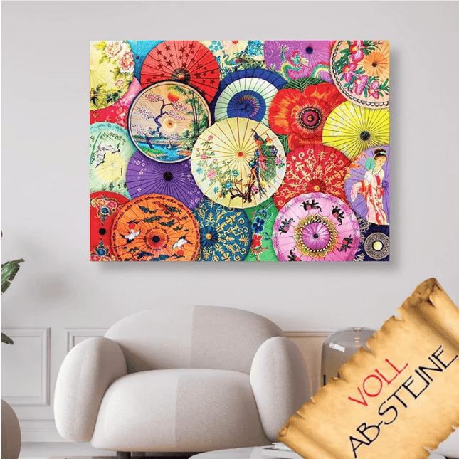 Chinesische Schirme - Voll AB 5D DIY Diamond Painting - Kreativsein.shop