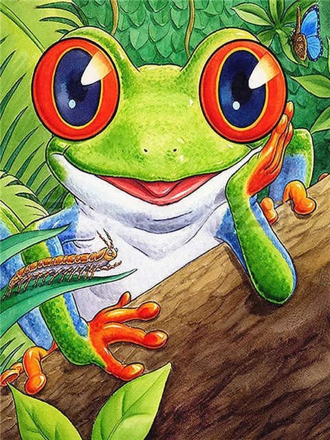 Comic Frosch - 5D DIY Diamond Painting - Kreativsein.shop