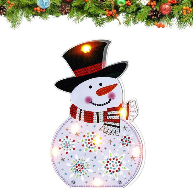 Der lustige Schneemann mit LED - Diamond Painting - Kreativsein.shop