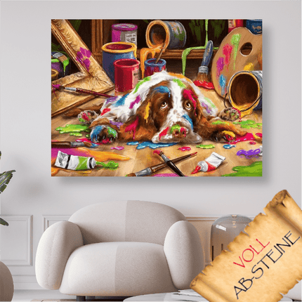 Der Maler Hund - Voll AB 5D DIY Diamond Painting - Kreativsein.shop