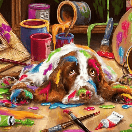 Der Maler Hund - Voll AB 5D DIY Diamond Painting - Kreativsein.shop