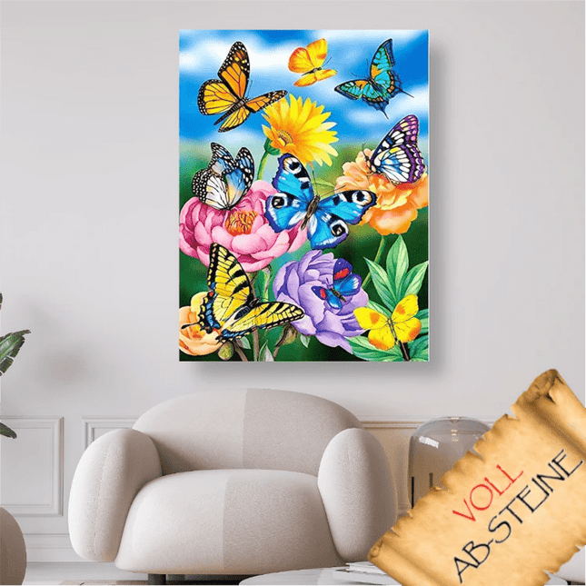 Die Blumenwiese der Schmetterlinge - Voll AB 5D DIY Diamond Painting - Kreativsein.shop