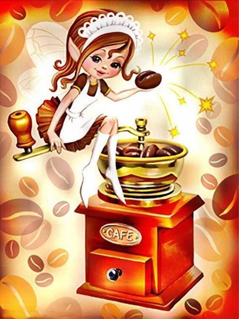 Die Kaffee Fee - 5D DIY Diamond Painting - Kreativsein.shop