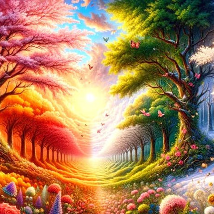 Die vier Jahreszeiten - 5D DIY Diamond Painting - Kreativsein.shop