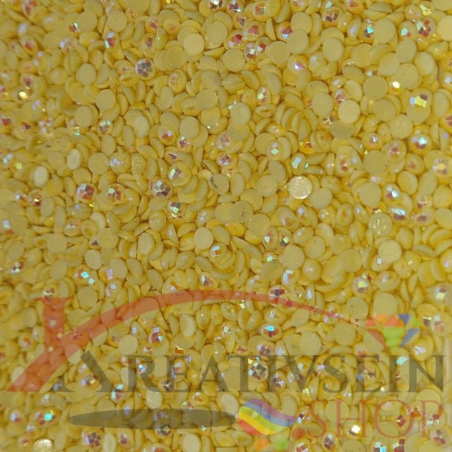 DMC 3078 Golden Yellow VY LT - runde Steine - Aurora Borealis (AB) - Diamond Painting - Kreativsein.shop