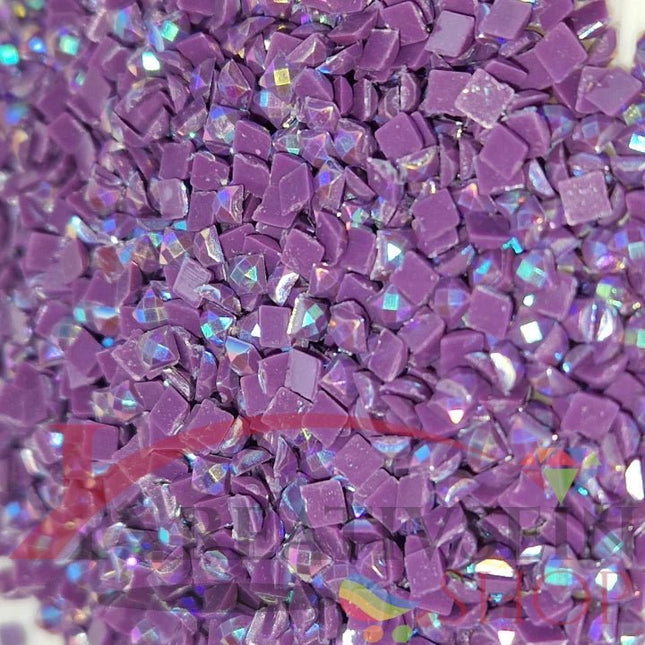 DMC 327 Violet DK - eckige Steine - Aurora Borealis (AB) - Diamond Painting - Kreativsein.shop