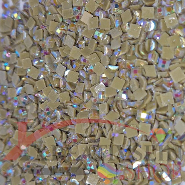 DMC 371 Mustard - eckige Steine - Aurora Borealis (AB) - Diamond Painting - Kreativsein.shop
