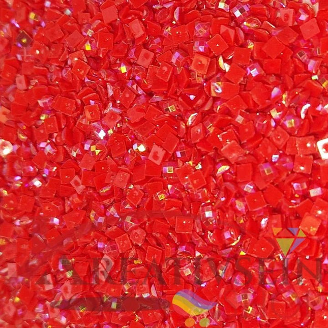 DMC 3801 Christmas Red LT - eckige Steine - Aurora Borealis (AB) - Diamond Painting - Kreativsein.shop