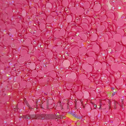 DMC 3805 Cyclamen Pink - runde Steine - Aurora Borealis (AB) - Diamond Painting - Kreativsein.shop
