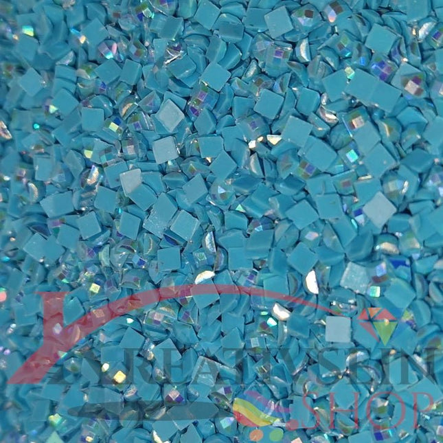 DMC 3846 Bright Turquoise LT - eckige Steine - Aurora Borealis (AB) - Diamond Painting - Kreativsein.shop