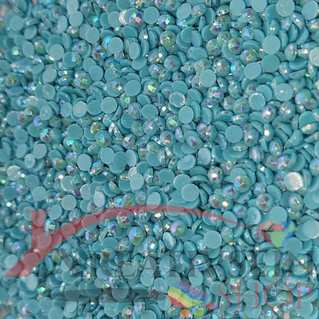 DMC 3846 Bright Turquoise - runde Steine - Aurora Borealis (AB) - Diamond Painting - Kreativsein.shop