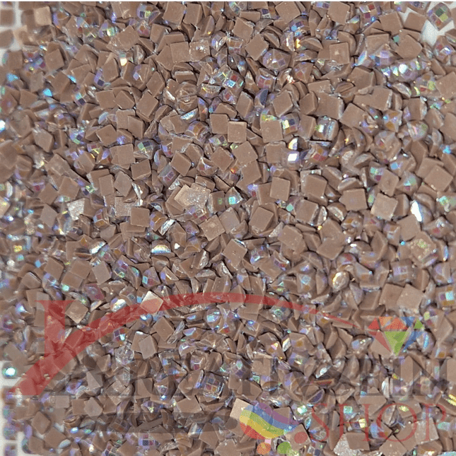 DMC 3860 Cocoa - eckige Steine - Aurora Borealis (AB) - Diamond Painting - Kreativsein.shop