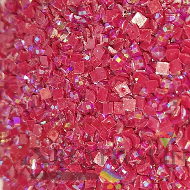 DMC 498 Christmas Red LT - eckige Steine - Aurora Borealis (AB) - Diamond Painting - Kreativsein.shop